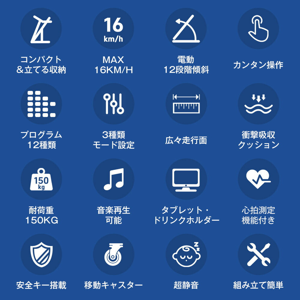 ルームランナー ランニングマシン ウォーキングマシン 電動ルームランナー ランニングマシン ウォーキングマシン MAX16km/h 12段階電動傾斜調整 折りたたみ式 心拍数計測 静音設計 衝撃吸収 家庭用トレッドミル 有酸素運動 フィットネスマシン 7日内出荷
