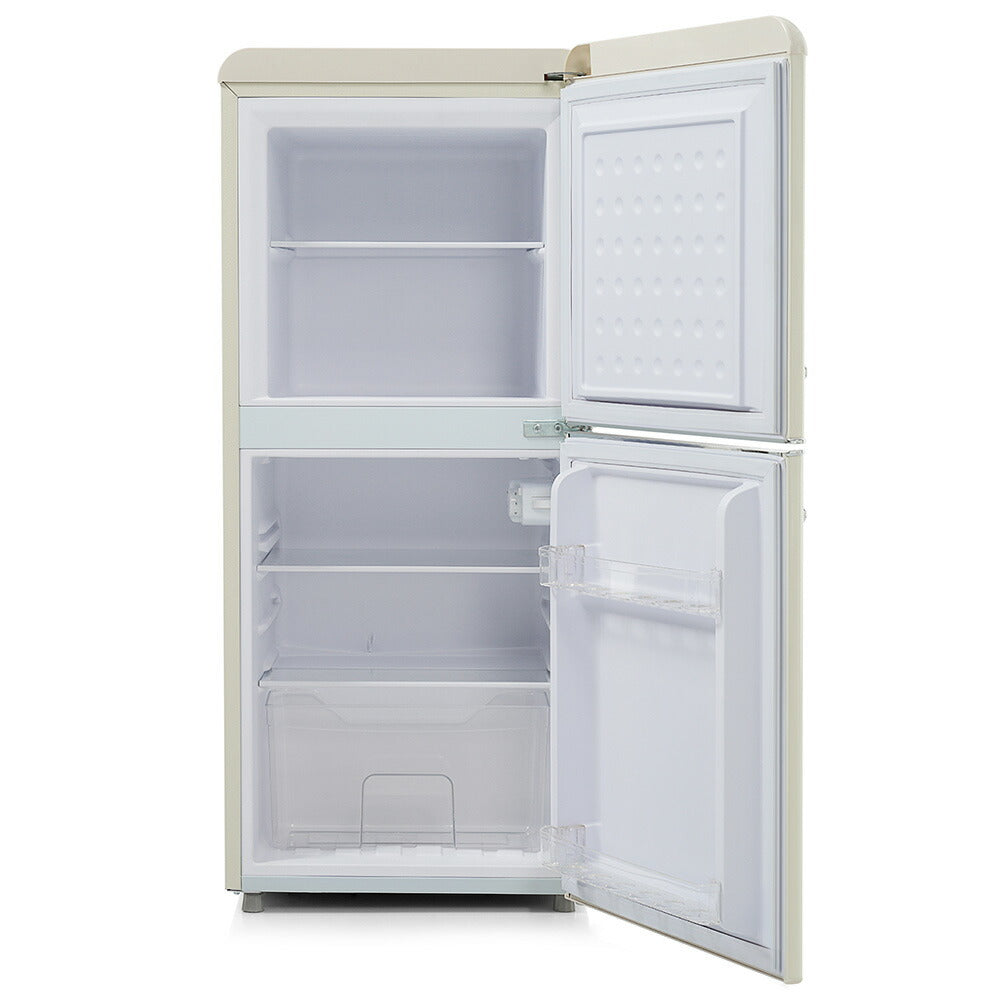 冷蔵庫 2ドア 108L ひとり暮らし 冷凍庫付き 一人用 38L/70L おしゃれ 冷凍冷蔵庫 直冷式 冷凍 仕切り棚 庫内灯 温度調節 コンパクト 家庭用 ミニ冷蔵庫 シングル 小型 省エネ スマート食材保存 新生活 ベージュ 7日内出荷