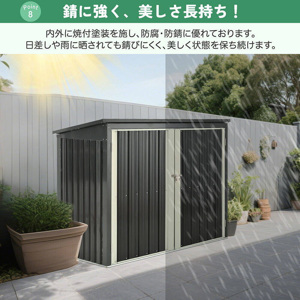 ゴミ収納庫 屋外 ゴミストッカー 大容量 物置 スチール物置 戸外収納庫 L158×W96×H134cm 施錠可能 防さび 防水 屋外物置 倉庫 収納庫 ガーデニング収納 ゴミ箱収納 ベランダ収納 カラス対策 頑丈 ブラック 7日内出荷