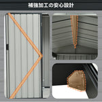 温室付き 物置 屋外 スチール物置 可動棚 戸外収納庫 W180×D121×H180cm 大型 収納庫 屋外物置 倉庫 ガーデニング温室 ガーデンハウス 防さび 防水 屋外収納 ガーデニング収納 ベランダ収納 庭収納 ブラック ブルーグレー 7日内出荷