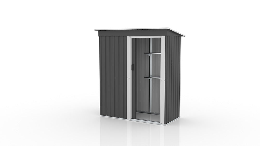 物置 屋外 スチール物置 大型 倉庫 戸外収納庫 182×153×77cm 約1897L 大容量 屋外物置 収納庫 庭収納 ガーデン収納 防水 防さび スチール収納庫 床なし 棚なし 可動棚付き 選択可能 グレー 7日内出荷