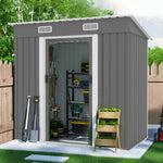 物置 屋外 スチール物置 大型 倉庫 戸外収納庫 183×108×182cm 屋外収納庫 引き戸 施錠可能 換気口付き 補強フレーム付き 庭収納 ガーデン収納 防水 防さび スチール収納庫 床なし 屋外物置 グレー ライトグリーン 7日内出荷