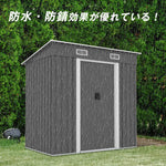 物置 屋外 スチール物置 大型 倉庫 戸外収納庫 183×108×182cm 屋外収納庫 引き戸 施錠可能 換気口付き 補強フレーム付き 庭収納 ガーデン収納 防水 防さび スチール収納庫 床なし 屋外物置 グレー ライトグリーン 7日内出荷