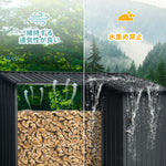 薪ラック 薪棚 屋外 薪ストッカー 物置 屋外収納庫 スチール製 薪収納ラック 薪収納庫 両開きドア 施錠可能 防水 防さび 屋外収納 ベランダ収納 ガーデニング用品収納 薪保管ラック 庭 アウトドア収納 7日内出荷