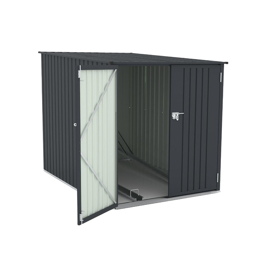 自転車倉庫 2台用 自転車収納庫 屋外物置 スチール物置 屋外収納庫 施錠可能 自転車保管庫 防さび 防水 両開きドア スタンド付き ガーデニング用品収納 屋外収納 ガレージ 庭 ベランダ バイク収納 7日内出荷