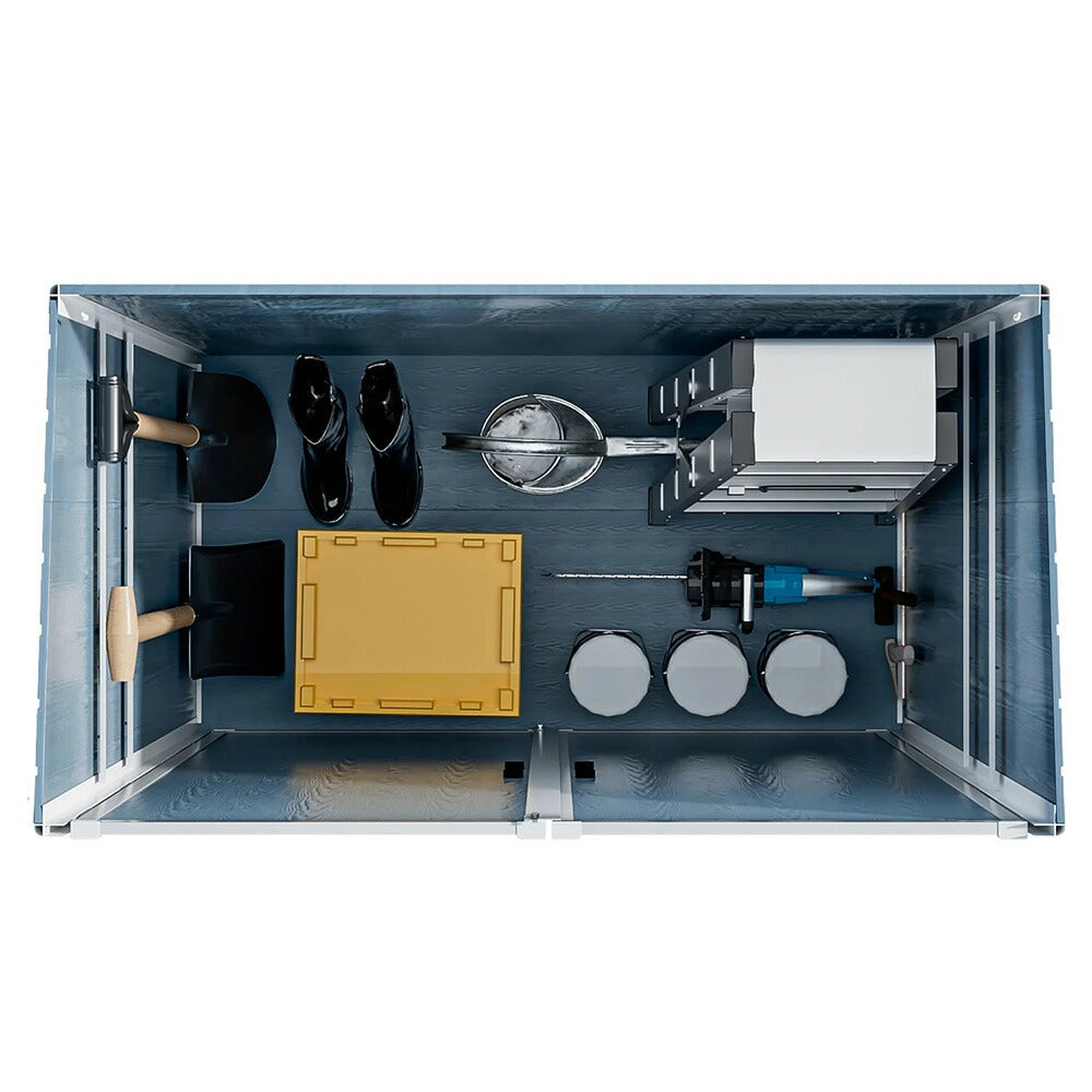 物置 屋外 樹脂製 屋外収納庫 大型収納庫 幅154×奥行96×高さ174cm 床板付き 防水 防さび ガーデニング用品収納 屋外倉庫 収納ハウス 工具収納 庭 ベランダ 戸外収納庫 7日内出荷