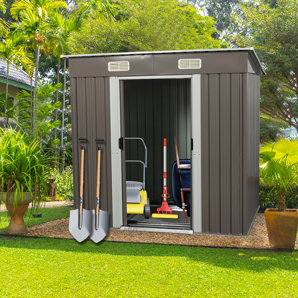 物置 屋外 大型 スチール物置 屋外収納庫 戸外収納庫 倉庫 幅195cm 収納庫 引き戸 両開きタイプ 床材設置用フレーム付き 換気口付き 防さび 防水 屋外収納 ガーデニング収納 ベランダ 庭 7日内出荷