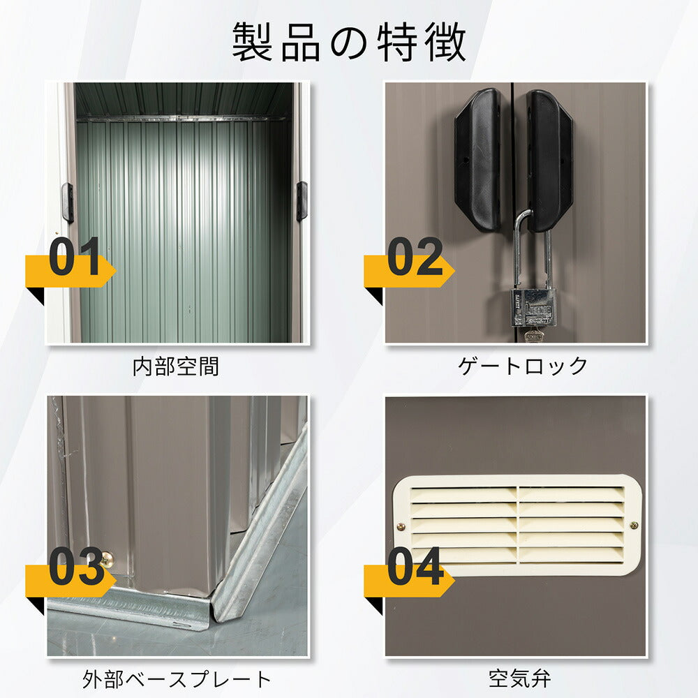 物置 屋外 大型 スチール物置 屋外収納庫 戸外収納庫 倉庫 幅195cm 収納庫 引き戸 両開きタイプ 床材設置用フレーム付き 換気口付き 防さび 防水 屋外収納 ガーデニング収納 ベランダ 庭 7日内出荷