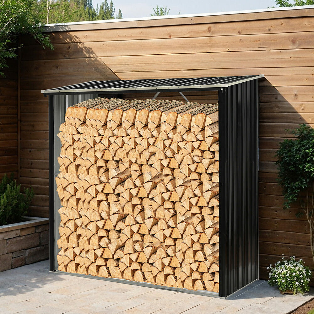 薪ラック 屋外 屋根付き 薪棚 スチール製 薪ストッカー 薪置き棚 薪収納ラック 耐荷重300kg 薪保管ラック 薪乾燥ラック アウトドア収納 焚き火 薪ストーブ収納 庭 7日内出荷