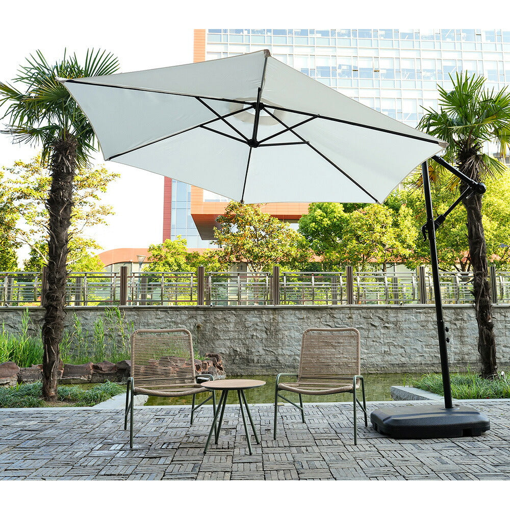 ガーデンパラソル 直径300cm 大型円形パラソル UPF30+紫外線対策 360度回転 角度調整可能 専用ベース付き 吊り下げ式パラソル 庭 ビーチ プール アウトドア 7日内出荷