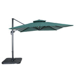 ガーデンパラソル 300cm 長方形大型パラソル 2層通気構造 UPF30+紫外線対策 360度回転 角度高さ調整可能 アルミ製フレーム 専用ベース付き 吊り下げ式パラソル 庭 テラス ビーチ プール アウトドア 商業利用 7日内出荷