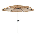 ハワイアンパラソル 直径220cm 大型パラソル ナチュラル わら調デザイン UPF30+紫外線対策 角度調整 チルト機能 撥水加工 レバー開閉 ガーデンパラソル 庭 テラス ビーチ プール キャンプ カフェ アウトドア 7日内出荷