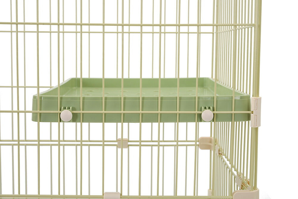 【グリーン/グレー】猫 ケージ キャットケージ 3段 猫ゲージ おしゃれ キャットハウス ネコ ハウス 多段 留守番 保護 脱走防止 多頭飼い 多頭 ペットケージ 7日内出荷