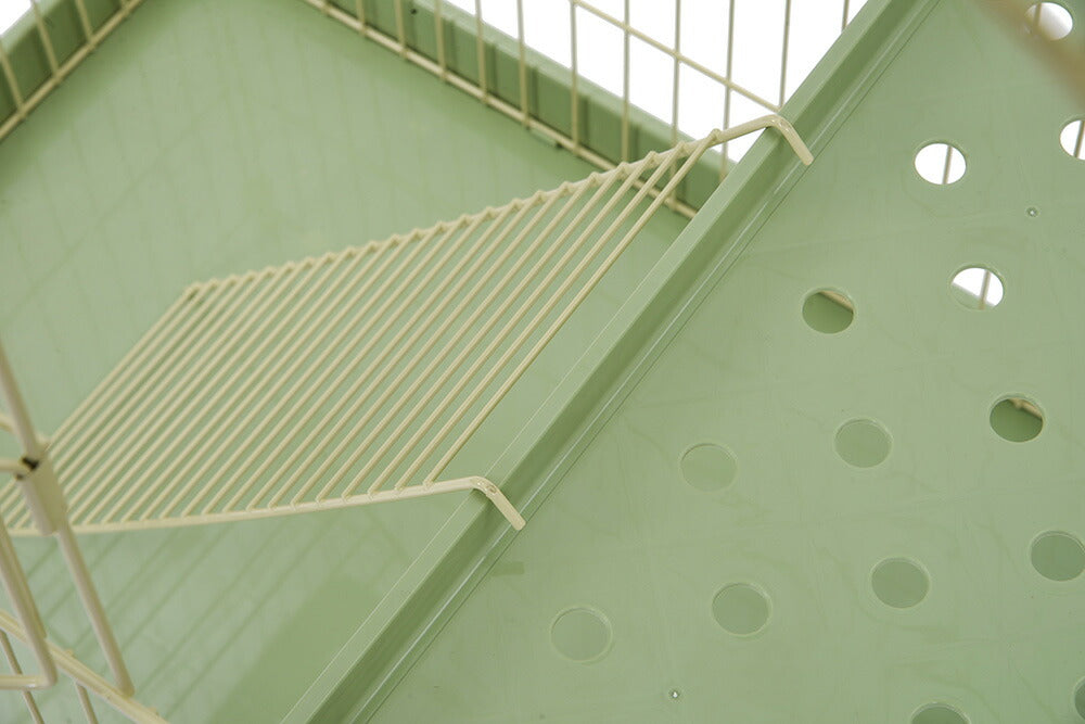 【グリーン/グレー】猫 ケージ キャットケージ 3段 猫ゲージ おしゃれ キャットハウス ネコ ハウス 多段 留守番 保護 脱走防止 多頭飼い 多頭 ペットケージ 7日内出荷