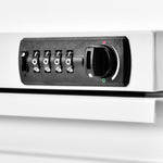 【完成品】デスクワゴン サイドワゴン サイドボード ラック ダイヤル錠 鍵付き キャスター付き 脇机 収納 大容量 3段 キャビネット スチール ホワイト 白 脇机 引き出し付き モダン オフィス デスクサイド