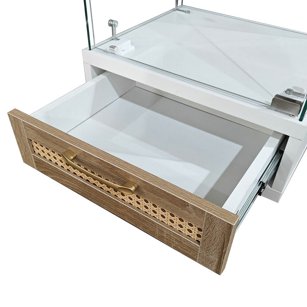 コレクションケース コレクションシェルフ コレクションケース キャビネット 鍵付き フィギュアケース 強化ガラス扉付き LED照明＆引き出し付き 4段 スリム 収納棚 全面ガラス ディスプレイ 7日内出荷