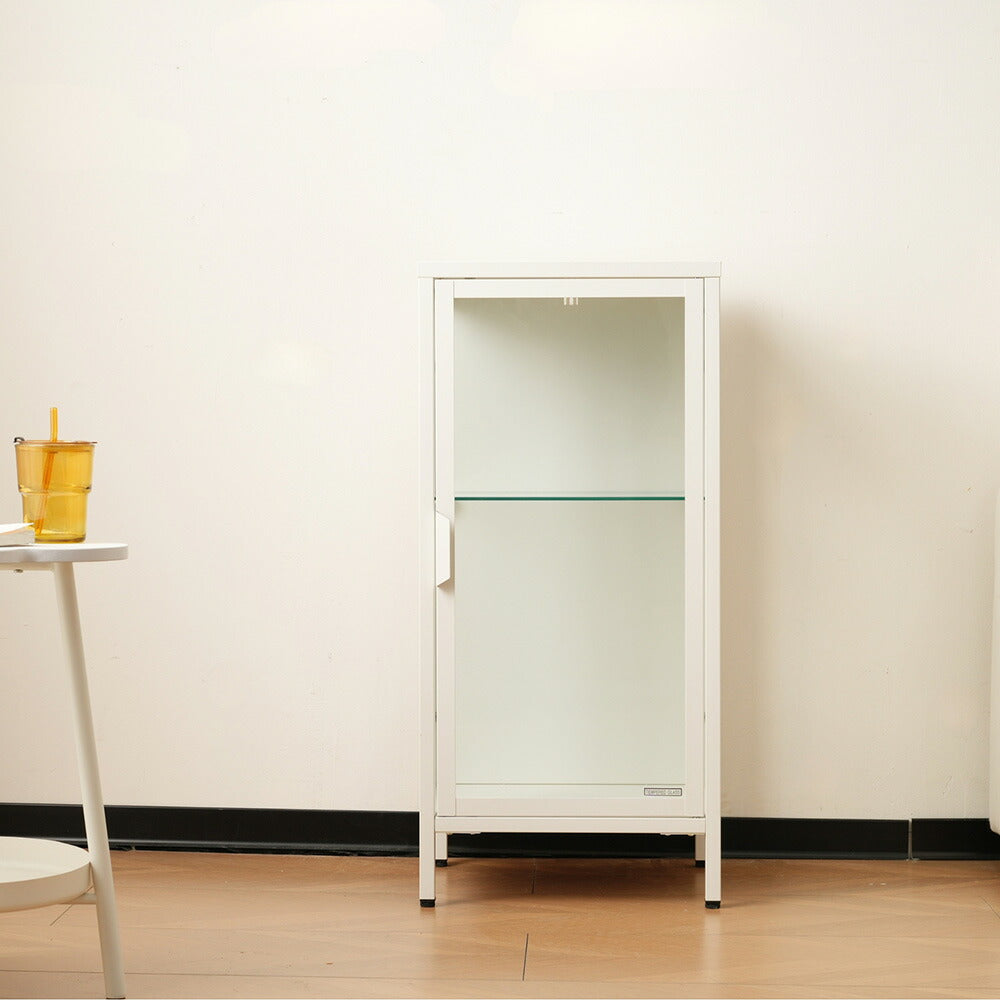 コレクションケース コレクションシェルフ コレクションケース キャビネット フィギュアケース ホワイト 白 強化ガラス扉付き 2段 高さ調節可能 可動棚 スリム 収納棚 7日内出荷