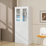 オフィス収納 キャビネット 書庫 両開き 書類保管庫 高さ180cm 保管庫 鍵付き ホワイト 白 業務用 スチール ベース付き サイドボード チェスト ラック 書類 収納 可動棚 A4対応 おしゃれ 書院 学校 塾 7日内出荷