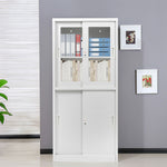 オフィス収納 キャビネット 書庫 両開き 書類保管庫 高さ180cm 保管庫 鍵付き ホワイト 白 業務用 スチール ベース付き サイドボード チェスト ラック 書類 収納 可動棚 A4対応 おしゃれ 書院 学校 塾 7日内出荷