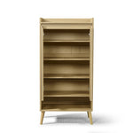 キャビネット サイドボード チェスト 木製 おしゃれ 扉付き 可動棚 縦格子扉 幅60cm 奥行39cm 高さ120cm 大容量 リビング ヴィンテージ 北欧 木目調 ウッド 家具 玄関 寝室 ナチュラル オーク色 7日内出荷