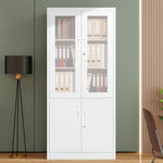 オフィス収納 キャビネット 書庫 両開き 書類保管庫 高さ180cm 保管庫 鍵付き ホワイト 白 業務用 スチール ベース付き サイドボード チェスト ラック 書類 収納 可動棚 A4対応 おしゃれ 書院 学校 塾 7日内出荷