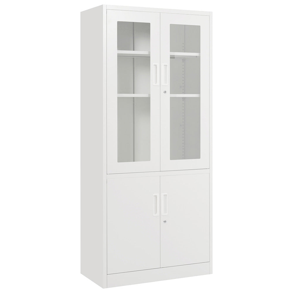 オフィス収納 キャビネット 書庫 両開き 書類保管庫 高さ180cm 保管庫 鍵付き ホワイト 白 業務用 スチール ベース付き サイドボード チェスト ラック 書類 収納 可動棚 A4対応 おしゃれ 書院 学校 塾 7日内出荷