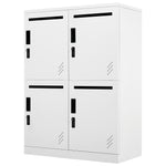 【完成品】貴重品ロッカー 4人用 鍵付き収納 小型 貴重品 金庫 セキュリティキャビネット ホワイト 白 2段 ダイヤル錠 小物収納 管理キー付き 防犯 貴重品入れ オフィス 事務所 更衣室 学校 業務用 おしゃれ キャビネット スチール