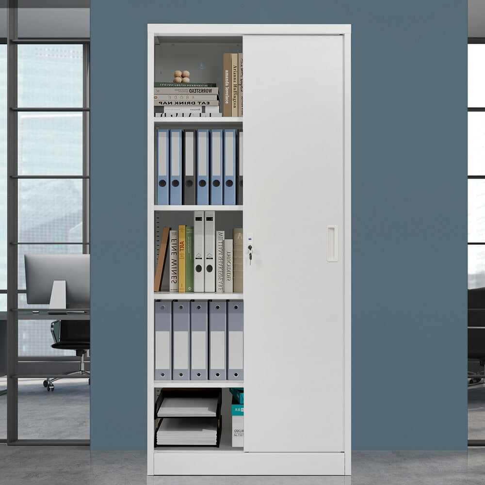 オフィス収納 キャビネット 書庫 両開き 書類保管庫 高さ180cm 保管庫 鍵付き ホワイト 白 業務用 スチール ベース付き サイドボード チェスト ラック 書類 収納 可動棚 A4対応 おしゃれ 書院 学校 塾 7日内出荷