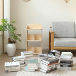 本棚 回転式 天然木 パイン材 ブックシェルフ A4対応 絵本棚 図鑑対応 コミック収納 360度回転 スリム 省スペース 子供部屋 おしゃれ 回転ラック 大容量 7日内出荷