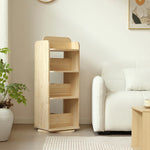 本棚 回転式 天然木 パイン材 ブックシェルフ A4対応 絵本棚 図鑑対応 コミック収納 360度回転 スリム 省スペース 子供部屋 おしゃれ 回転ラック 大容量 7日内出荷