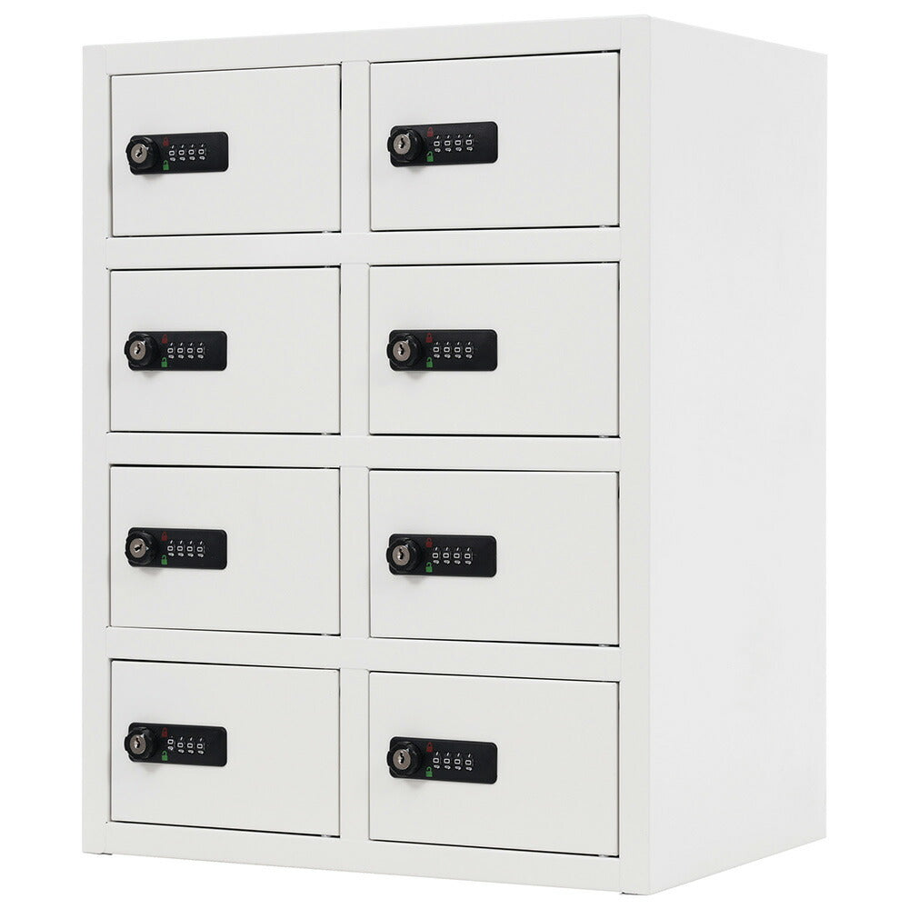 貴重品ロッカー 8人用 小型 セキュリティキャビネット ダイヤル錠 貴重品保管庫 完成品 防犯収納 横型 業務用ロッカー オフィス 学校 更衣室 スチール 7日内出荷