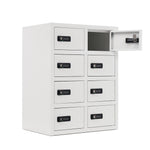 貴重品ロッカー 8人用 小型 セキュリティキャビネット ダイヤル錠 貴重品保管庫 完成品 防犯収納 横型 業務用ロッカー オフィス 学校 更衣室 スチール 7日内出荷