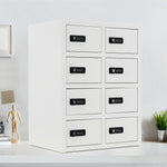 貴重品ロッカー 8人用 小型 セキュリティキャビネット ダイヤル錠 貴重品保管庫 完成品 防犯収納 横型 業務用ロッカー オフィス 学校 更衣室 スチール 7日内出荷