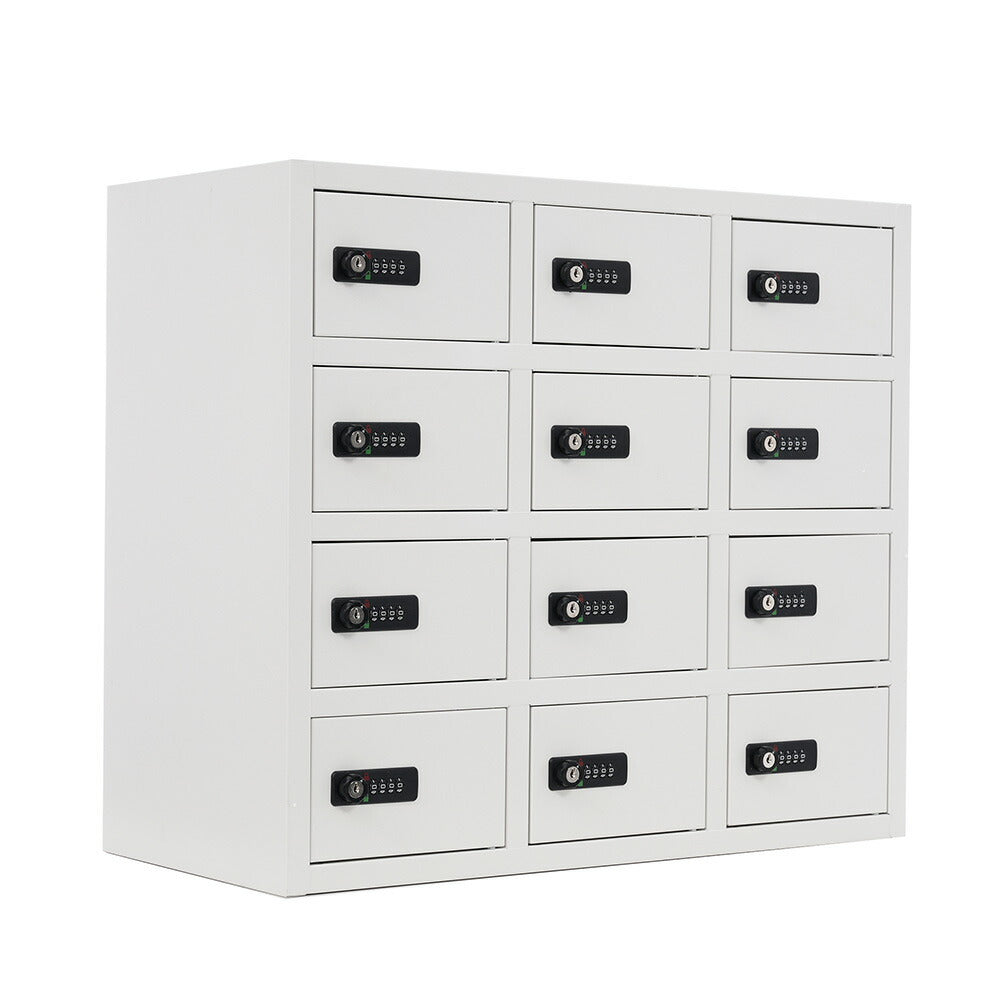 貴重品ロッカー 12人用 小型 セキュリティキャビネット ダイヤル錠 貴重品保管庫 完成品 防犯収納 横型 業務用ロッカー オフィス 学校 更衣室 スチール 7日内出荷