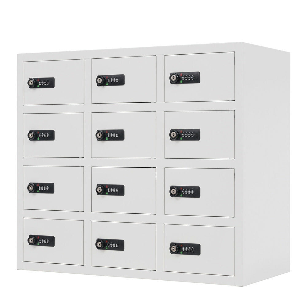 貴重品ロッカー 12人用 小型 セキュリティキャビネット ダイヤル錠 貴重品保管庫 完成品 防犯収納 横型 業務用ロッカー オフィス 学校 更衣室 スチール 7日内出荷