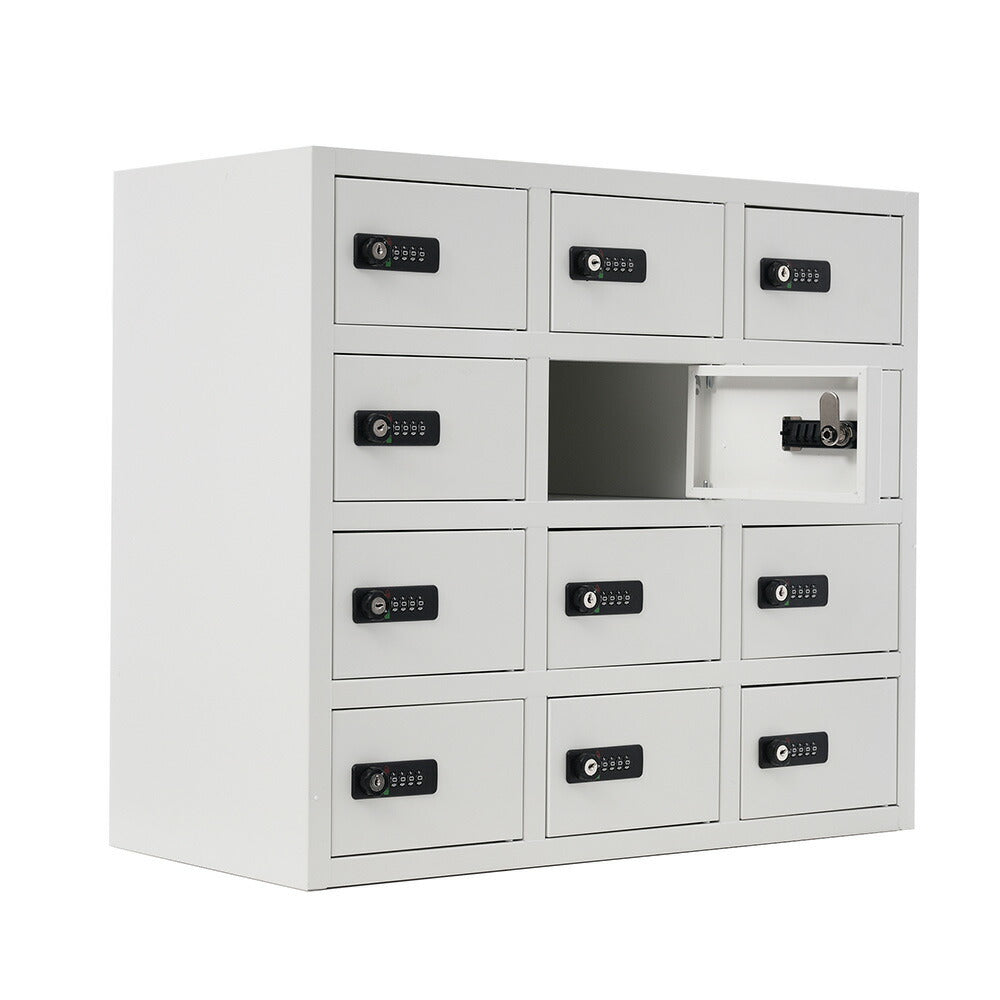 貴重品ロッカー 12人用 小型 セキュリティキャビネット ダイヤル錠 貴重品保管庫 完成品 防犯収納 横型 業務用ロッカー オフィス 学校 更衣室 スチール 7日内出荷