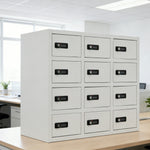 貴重品ロッカー 12人用 小型 セキュリティキャビネット ダイヤル錠 貴重品保管庫 完成品 防犯収納 横型 業務用ロッカー オフィス 学校 更衣室 スチール 7日内出荷