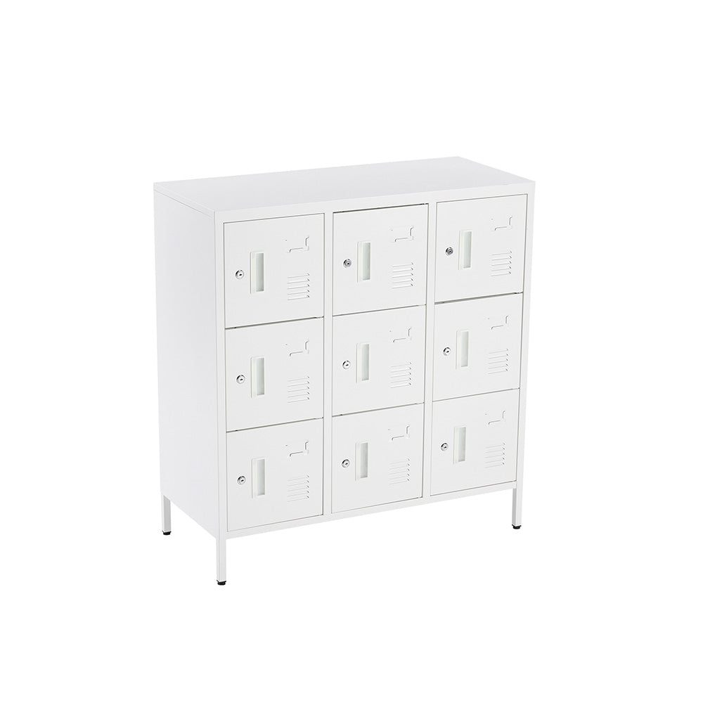 ロッカー 9人用 6人用 スチールロッカー 鍵付き 更衣ロッカー オフィスロッカー 業務用収納 スリム キャビネット オフィス収納 ホワイト 7日内出荷