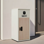 宅配ボックス付きポスト 置き型 スタンドポスト 郵便受け 一戸建て用 大型 ポスト一体型 宅配BOX 置き配対応 ダイヤルロック 防犯 木目デザイン 玄関用 シンプル 北欧 おしゃれ ベージュ ブラック 7日内出荷
