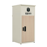 宅配ボックス付きポスト 置き型 スタンドポスト 郵便受け 一戸建て用 大型 ポスト一体型 宅配BOX 置き配対応 ダイヤルロック 防犯 木目デザイン 玄関用 シンプル 北欧 おしゃれ ベージュ ブラック 7日内出荷