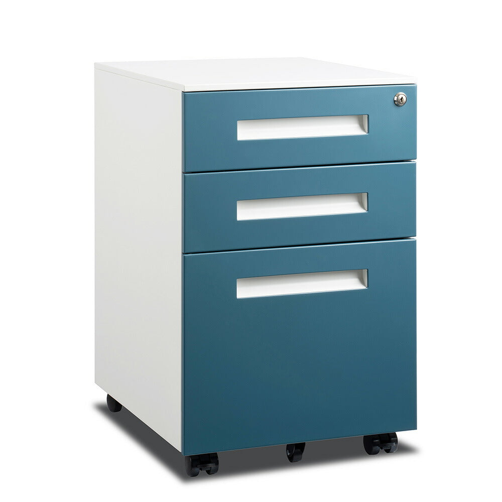 オフィスワゴン デスクワゴン 完成品 3段 サイドワゴン キャスター付き 鍵付き A4対応 デスクキャビネット 大容量収納 ワゴン サイドデスク 収納ワゴン オフィス収納 7日内出荷