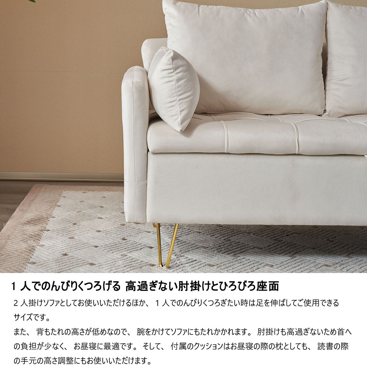 ソファー 2人掛け コンパクト 1人掛け ソファ 北欧 ローソファー 一人用 二人用 インテリア おしゃれ かわいい 新生活 2人掛けソファー 二人掛けソファ 2人掛けソファ ベルベット ベージュ グレー