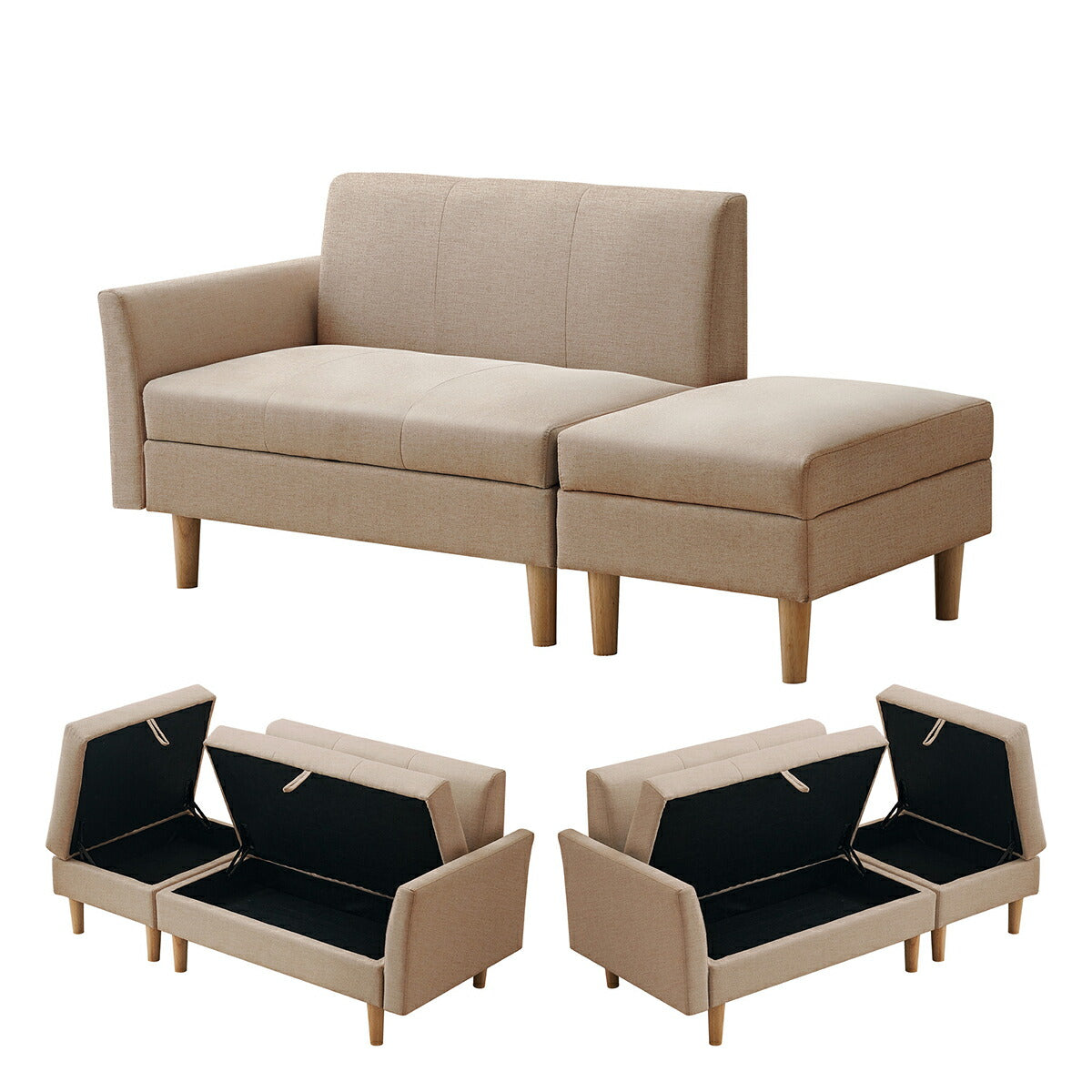 ソファー 3人掛け コンパクト おしゃれ ソファ カウチソファー ローソファー フロアソファー カウチ オットマン 韓国インテリア 韓国 L字 コーナーソファ 3人掛け 二人掛け カーキ リビング 一人暮らし ワンルーム