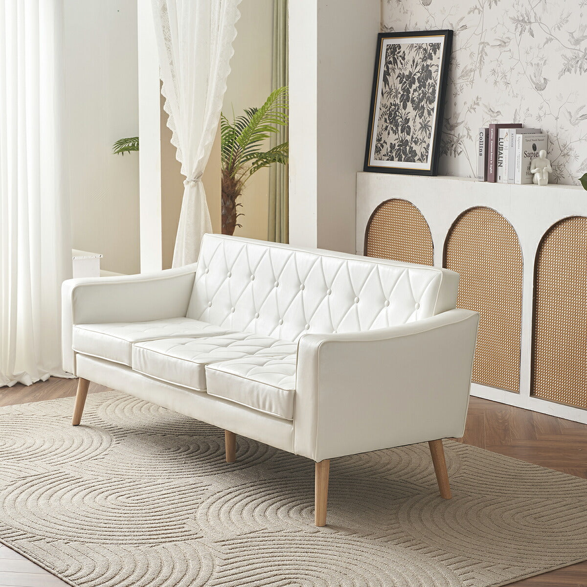 ソファ ソファー 2人掛けソファ 2人掛けソファー 3人掛け 3P 3人掛け ヴィンテージ ローソファー コンパクトソファー リビング リビングソファ レザーソファ レザー 合皮 シンプル リビング 一人暮らし ワンルーム 白 ホワイト 韓国風 北欧