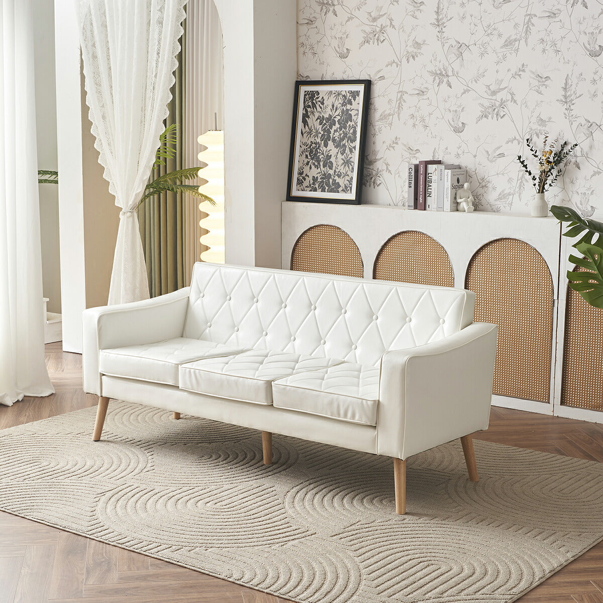 ソファ ソファー 2人掛けソファ 2人掛けソファー 3人掛け 3P 3人掛け ヴィンテージ ローソファー コンパクトソファー リビング リビングソファ レザーソファ レザー 合皮 シンプル リビング 一人暮らし ワンルーム 白 ホワイト 韓国風 北欧