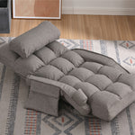 座椅子 回転式 肘掛け ハイバック 座いす リクライニング 1人掛けソファー リクライニングチェアー フロアチェア リビングチェア リラックスチェア 折りたたみ ファブリック 座イス フロア ソファ