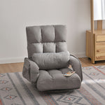 座椅子 回転式 肘掛け ハイバック 座いす リクライニング 1人掛けソファー リクライニングチェアー フロアチェア リビングチェア リラックスチェア 折りたたみ ファブリック 座イス フロア ソファ