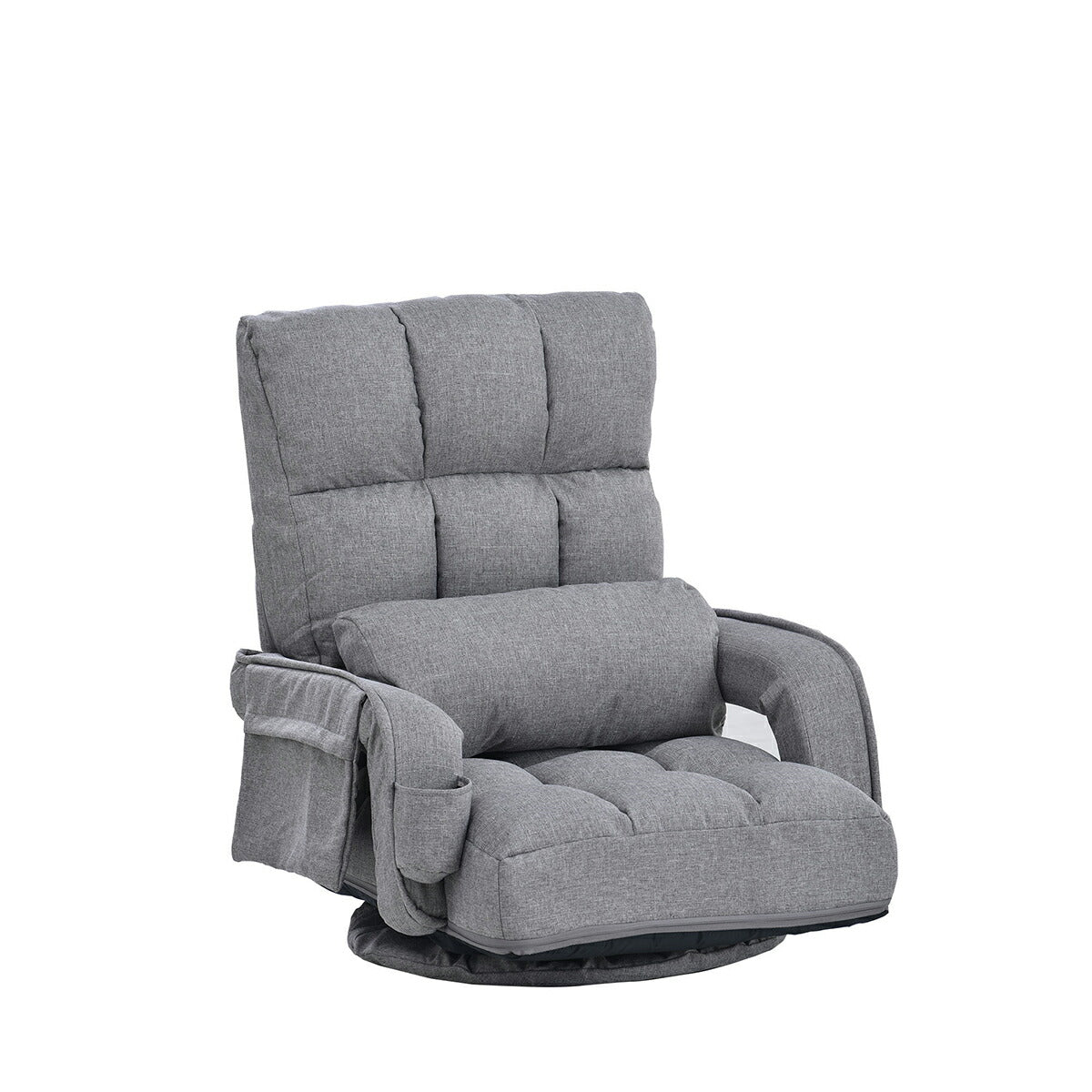 座椅子 回転式 肘掛け ハイバック 座いす リクライニング 1人掛けソファー リクライニングチェアー フロアチェア リビングチェア リラックスチェア 折りたたみ ファブリック 座イス フロア ソファ