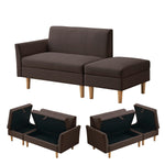 ソファー 2人掛け コンパクト おしゃれ ソファ カウチソファー ローソファー フロアソファー カウチ オットマン 韓国インテリア 韓国 L字 コーナーソファ 2人掛け 二人掛け ブラウン グレー