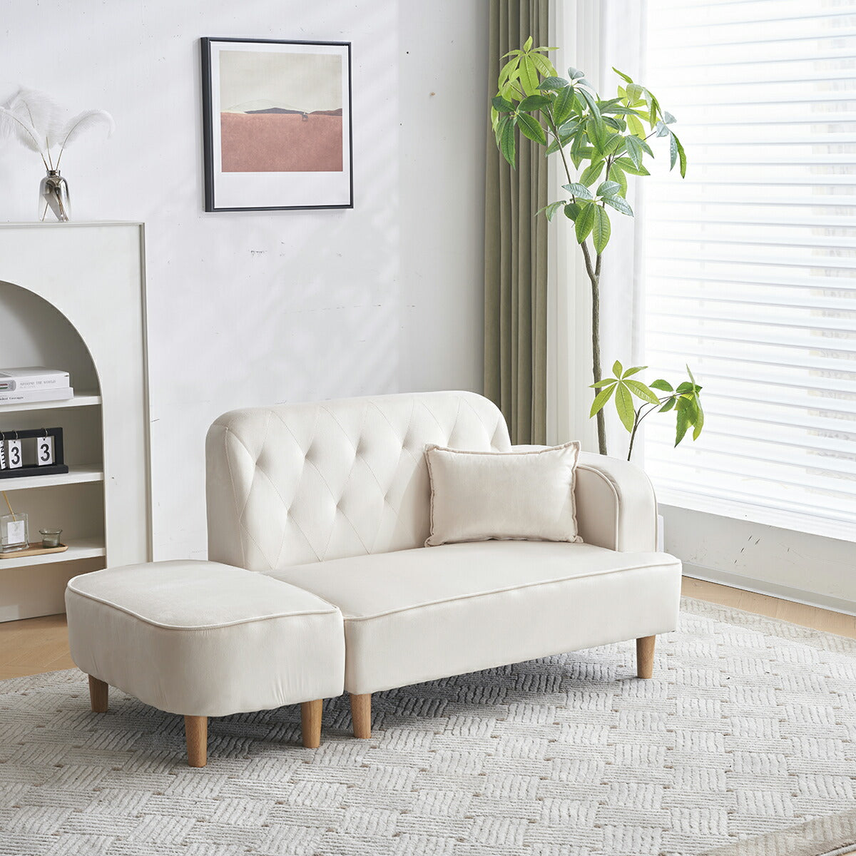 ソファー 2人掛け コンパクト おしゃれ ソファ カウチソファー ローソファー フロアソファー カウチ オットマン 韓国インテリア 韓国 L字 コーナーソファ 2人掛け 二人掛け ベージ リビング 一人暮らし ワンルームュ